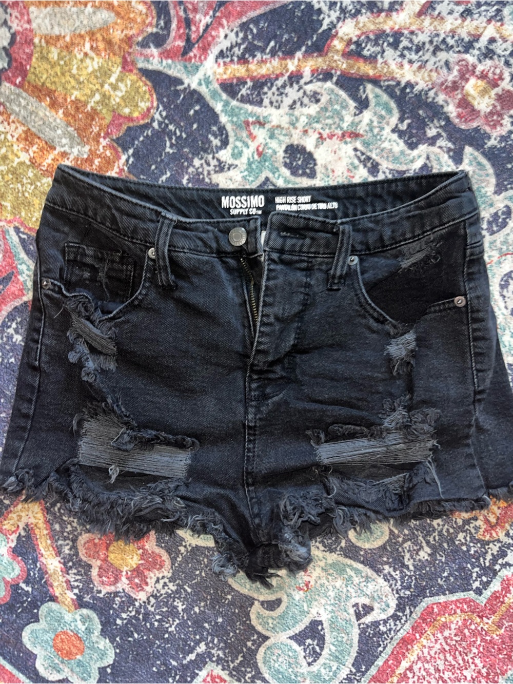 Mossimo Supply Co. Distressed Black Cropped Denim Shorts